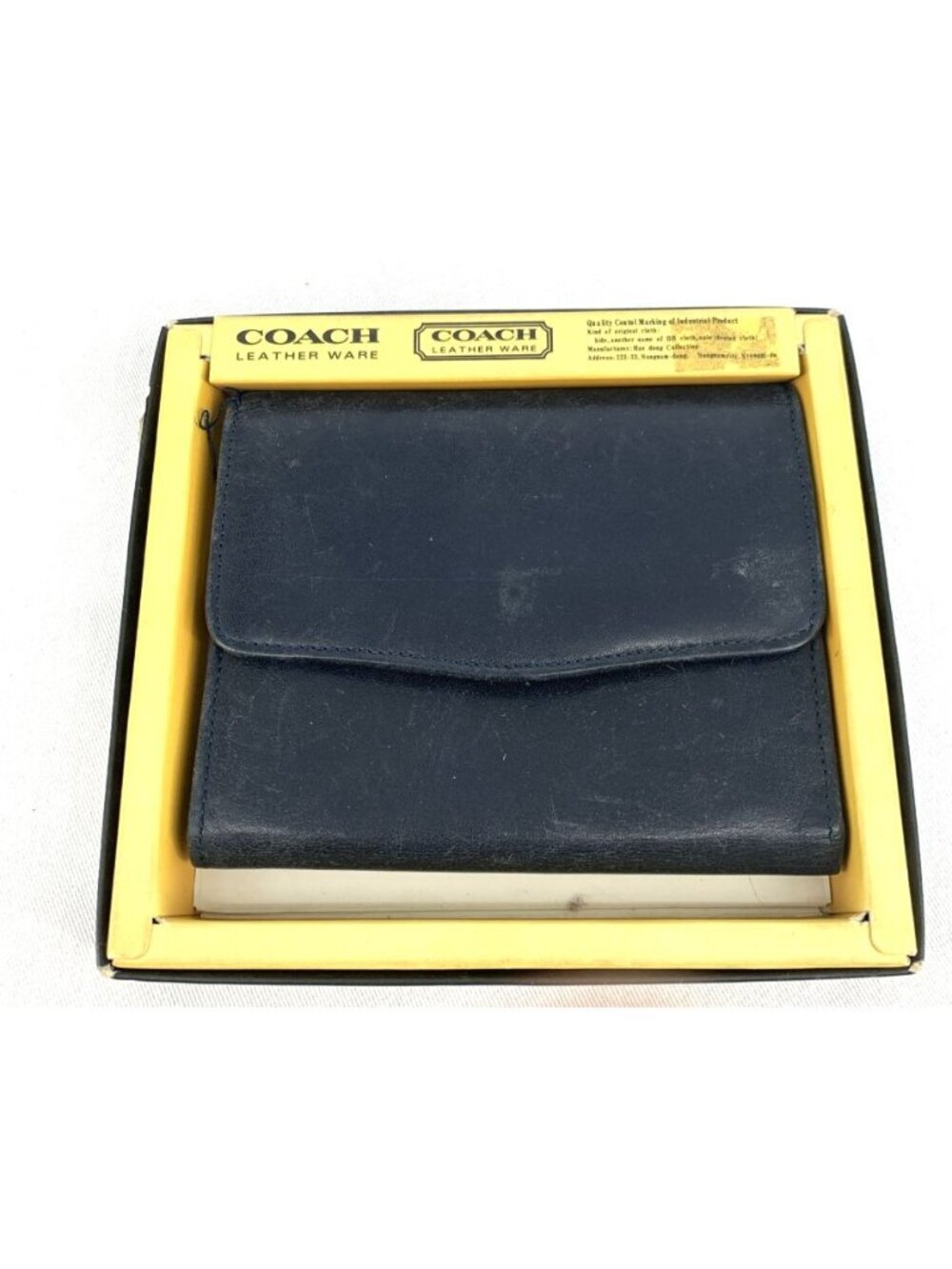 Legacy Vintage Coach Blue Smooth Leather Wallet FLAW F9